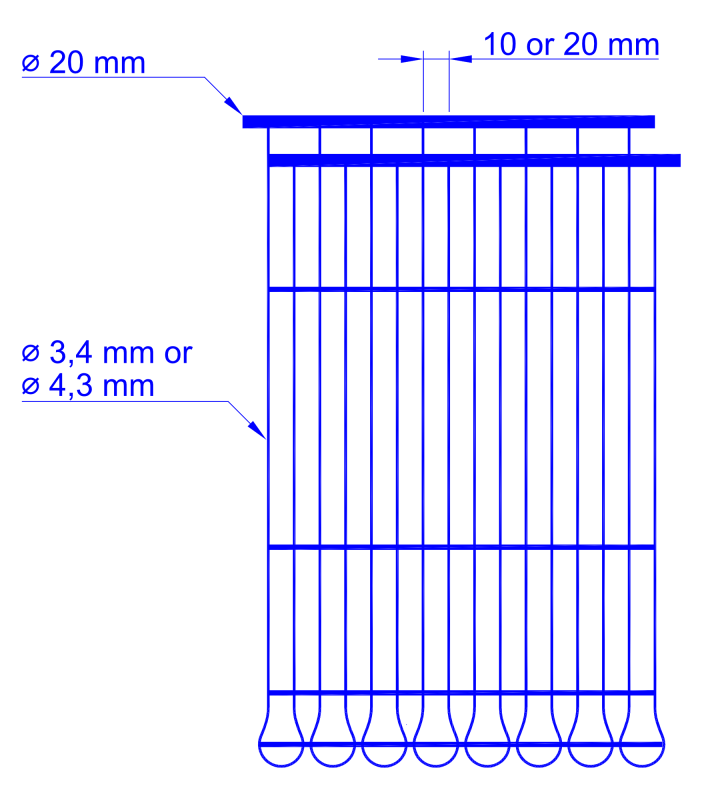 capillary tube mat SB 20 with dimensions